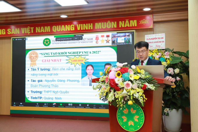 Học viện Nông nghiệp Việt nam đã vinh danh những ý tưởng xuất sắc nhất. Ảnh: HVNN.