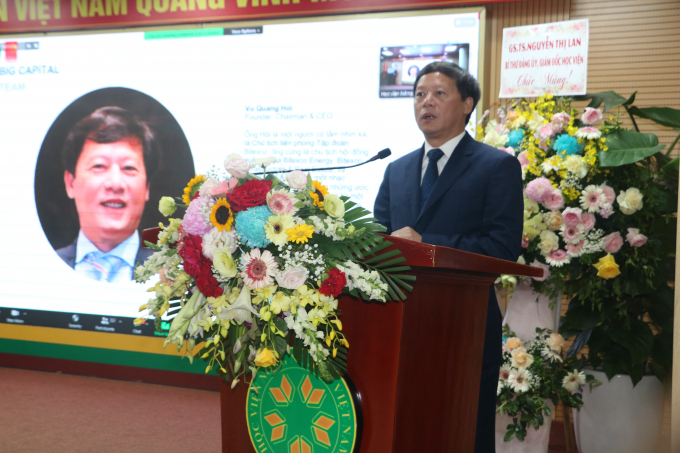 Ông Vũ Quang Hội, Chủ tịch Tập đoàn Bitexco phát biểu tại Hội thảo. Ảnh: HVNN.