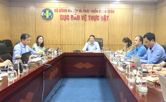 Mr. Hoang Trung, Director of the Department of Plant Protection along with specialized departments and committees had a meeting with China Department of Plant and Animal Quarantine (General Department of Customs) on the afternoon of May 20. Photo: Minh Phuc.