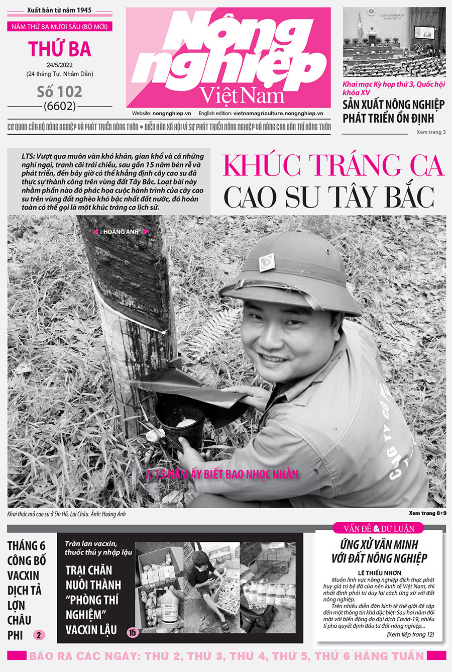 Tổng hợp tin tức báo giấy trên Báo Nông nghiệp Việt Nam số 102 ra ngày 24/5/2022