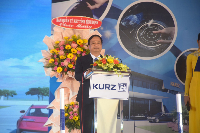 Ông Nguyễn Tuấn Thanh, Phó Chủ tịch UBND tỉnh Bình Định, phát biểu tại lễ khởi công. Ảnh: V.Đ.T.