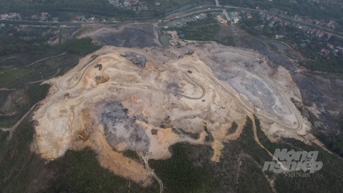 Mỏ đất Công ty Hưng Thịnh đang khai thác tại phường Bắc Sơn, Uông Bí