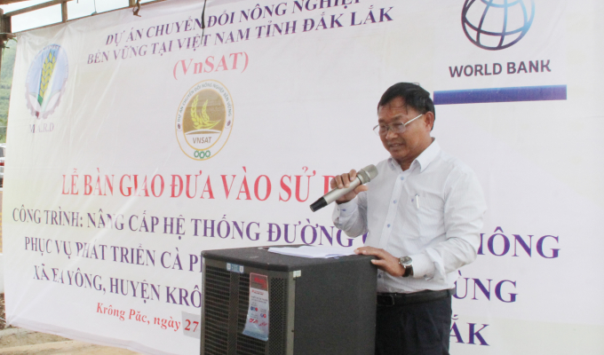 Ông Vũ Đức Côn, Phó Giám đốc Sở NN-PTNT Đắk Lắk cho biết, Dự án VnSAT đã vượt kế hoạch đề ra. Ảnh: Quang Yên.