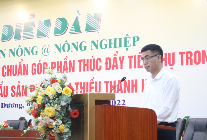 Ông Hoàng Văn Hồng, Phó Giám đốc Trung tâm KNQG phát biểu tại diễn đàn. Ảnh: Trung Quân.