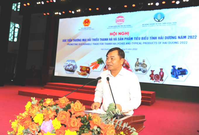 Deputy Minister of Agriculture and Rural Development Nguyen Hoang Hiep said Hai Duong is one of the provinces that pays close attention to agricultural development and has a defined stance on the subject. Photo: Trung Quan.