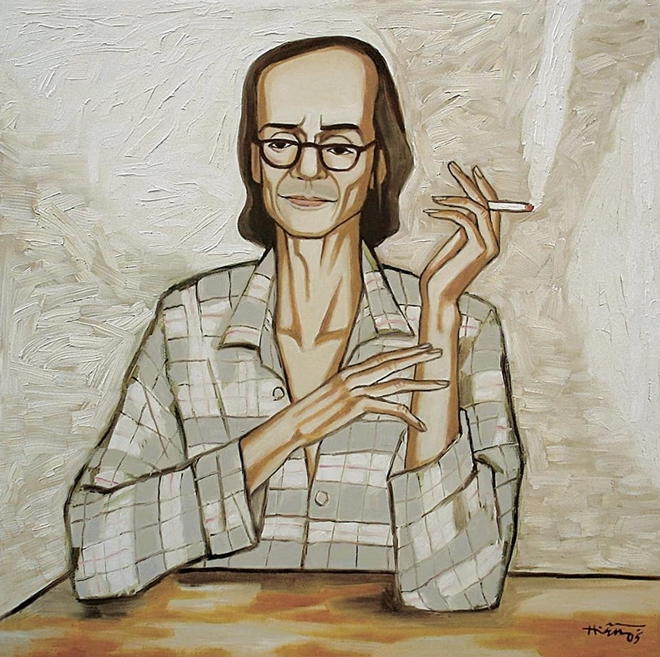 Nhạc sĩ Trịnh Công Sơn (1939-2001) qua nét vẽ của họa sĩ Nguyễn Thị Hiền.