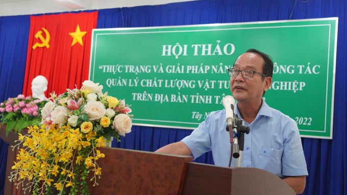 Ông Lê Văn Thiệt - Phó Cục trưởng Cục Bảo vệ thực vật phát biểu tại hội thảo. Ảnh: Trần Trung.