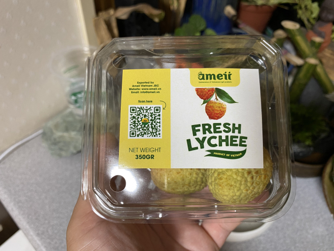 'Thieu' lychees exported to Japan have traceability with QR Codes.