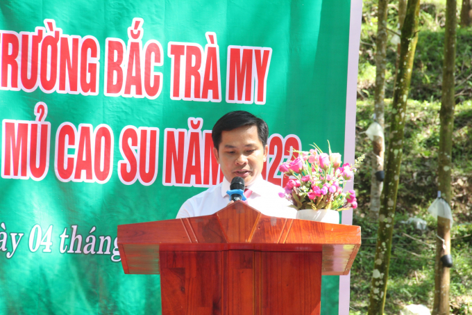 Ông Thái Bảo Tri, Tổng Giám đốc Công ty TNHH MTV Cao su Quảng Nam khẳng định đơn vị sẽ cố gắng hết mình đạt được những mục tiêu đề ra. Ảnh: L.K.