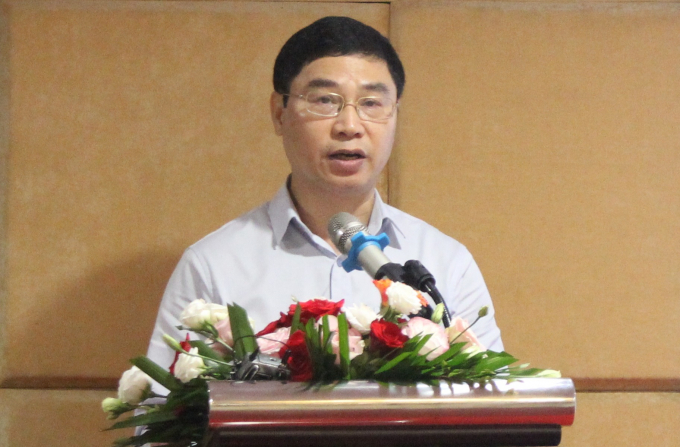 Mr. Nguyen Quy Duong, Deputy Director of the Department of Plant Protection speaking at the workshop. Photo: Trung Quan.
