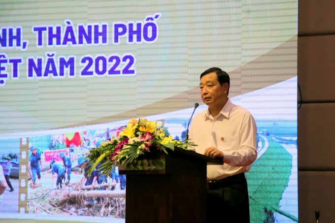 Ông Trần Quang Hoài (Tổng cục trưởng Tổng cục Phòng, chống thiên tai) phát biểu tại hội nghị. Ảnh: Nguyễn Thành.