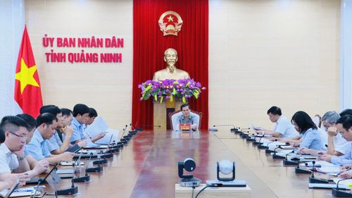 Ông Bùi Văn Khắng, Phó Chủ tịch UBND tỉnh Quảng Ninh chủ trì cuộc họp. Ảnh: Báo Quảng Ninh