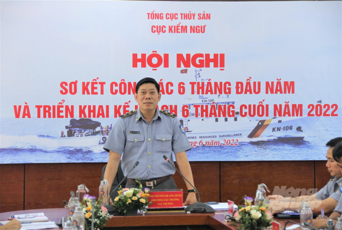Ông Nguyễn Quang Hùng cho biết, 6 tháng cuối năm 2022, lực lượng kiểm ngư sẽ tiếp tục triển khai các chuyến tuần tra, kiểm tra, kiểm soát thực thi pháp luật trên biển. Ảnh: Phạm Hiếu.