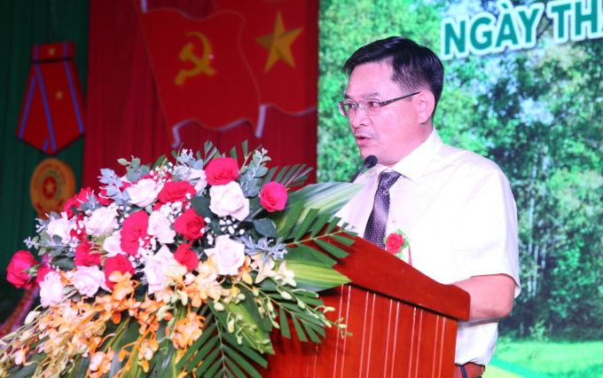 Ông Nguyễn Tuấn Linh, Giám đốc Vườn quốc gia Yók Đôn phát biểu khai mạc hội nghị. Ảnh: Quang Yên.