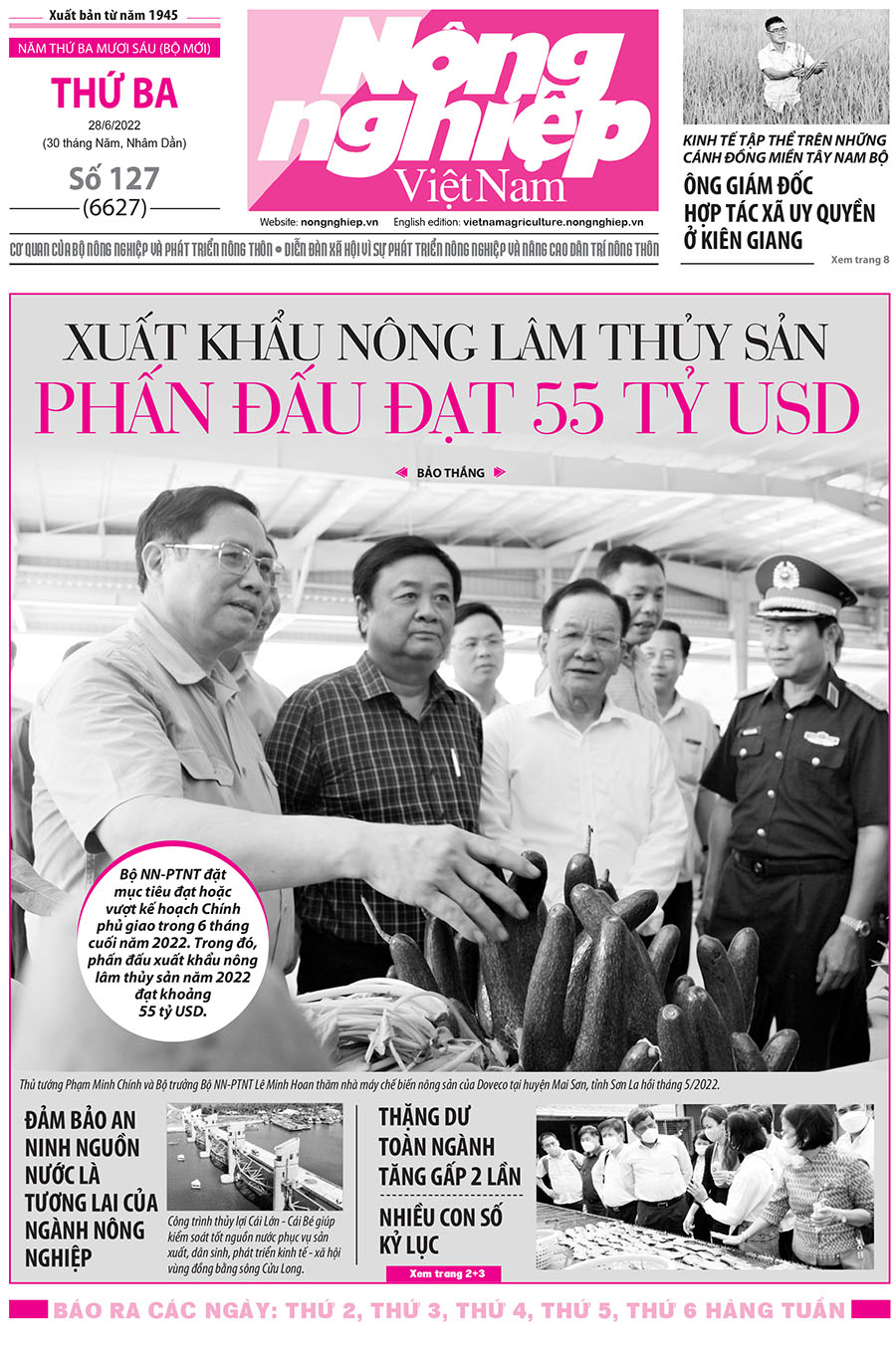 Tổng hợp tin tức báo giấy trên Báo Nông nghiệp Việt Nam số 127 ra ngày 28/6/2022