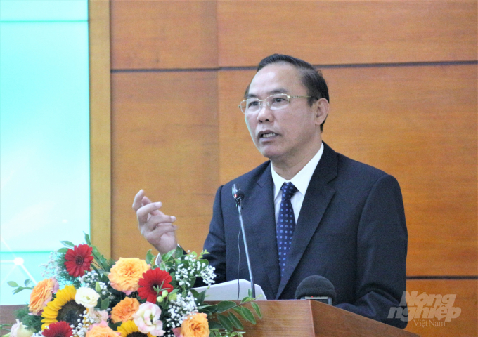 Deputy Minister of Agriculture and Rural Development Phung Duc Tien said that the livestock database is an important foundation to improve the management and administration capacity of state agencies. Photo: Pham Hieu.