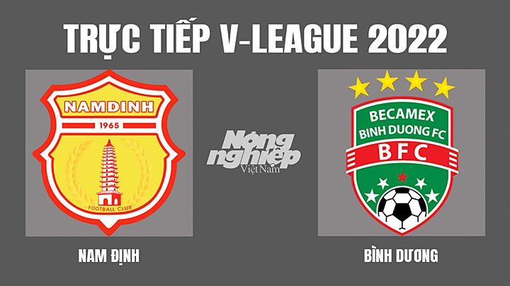Trực tiếp bóng đá V-League 2022 giữa Nam Định vs Bình Dương hôm nay 3/7/2022