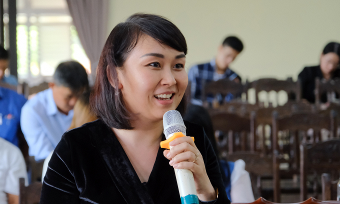 Bà Hoàng Minh Trang, Giám đốc Công Ty TNHH Thương mại Đầu tư Quốc tế Tùng Lâm.