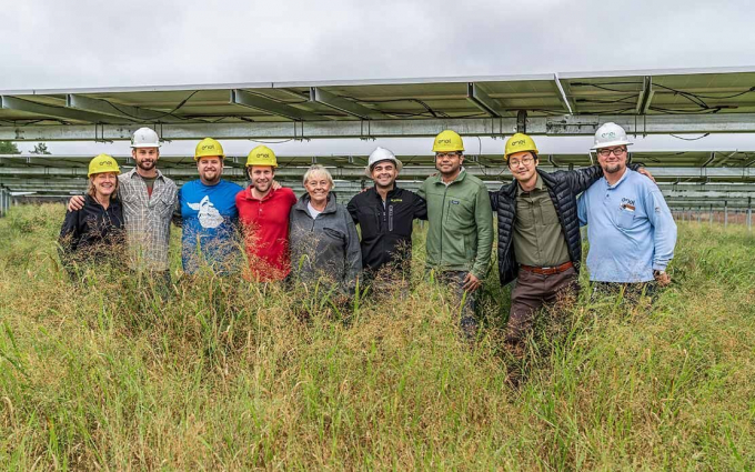 InSPIRE researchers and industry partners collaborate on a research site in Minnesota. James McCall is third from the left. Photo: Dennis Schroeder