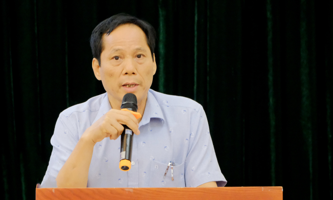PGS.TS. Nguyễn Bá Minh, Viện trưởng Viện Kinh tế Tài chính, Học viện Tài chính phát biểu tại hội thảo. 