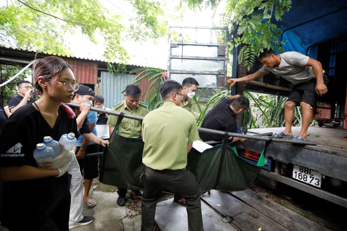 Hanoi Forest Protection Department and local authorities witnessed the handover of bears to the Vietnam Bear Rescue Center.