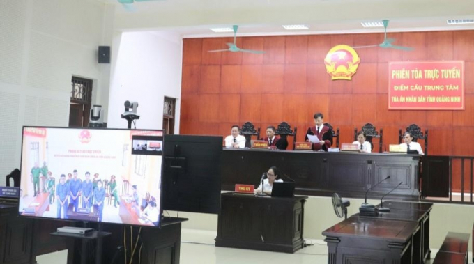 Phiên tòa xét xử trực tuyến đầu tiên ở Quảng Ninh.