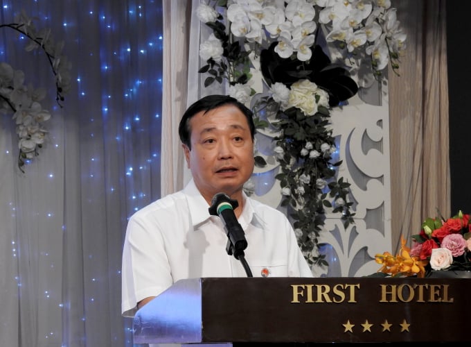 Ông Trần Quang Hoài, Phó Trưởng ban Ban Chỉ đạo quốc gia về Phòng, chống thiên tai phát biểu tại Hội nghị. Ảnh: Thanh Sơn.