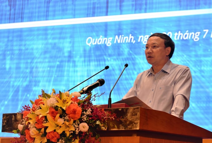 Bí thư Tỉnh ủy Quảng Ninh Nguyễn Xuân Ký phát biểu tại hội nghị. Ảnh: Cường Vũ
