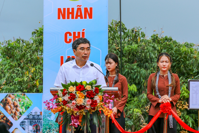 Ông Bùi Văn Thăng, Giám đốc sở NN -PTNT Hải Dương phát biểu Khai mạc Mở vườn nhãn. Ảnh: Hoàng Duy