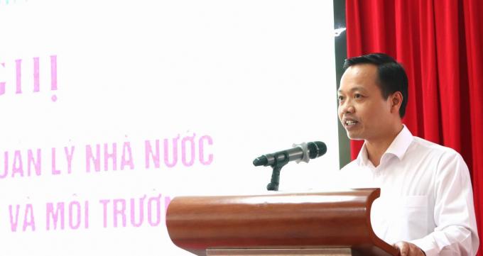 Ông Trần Tiến Dũng, Chủ tịch UBND tỉnh Lai Châu phát biểu tại hội nghị. Ảnh: T.L.