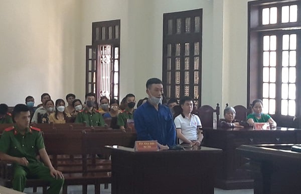 Nguyễn Văn Hải tại phiên tòa xét xử sơ thẩm. Ảnh: Hoàng Lâm.