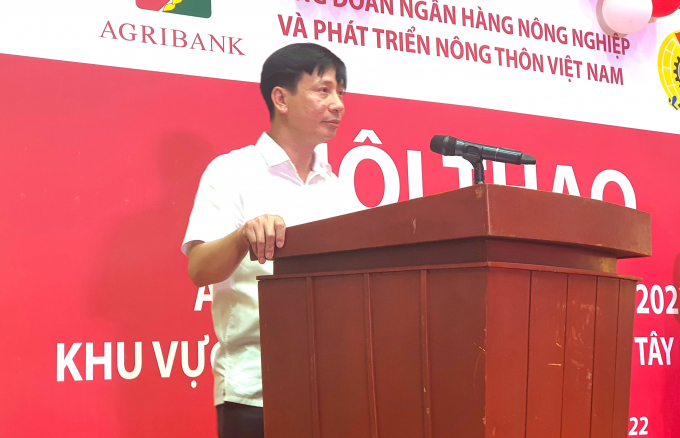 Ông Phạm Đức Tuấn, Phó tổng giám đốc, Chủ tịch công Công đoàn Agribank mong muốn Hội thao sẽ là động lực để đoàn viên, người lao động phấn đấu hoàn thành nhiệm vụ được giao, từng bước xây dựng Agribank ngày càng vững mạnh. Ảnh: L.K.