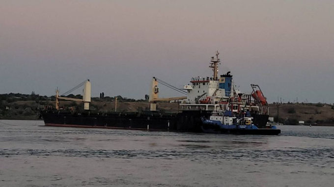 The Barbados-flagged general cargo ship Fulmar S arrives to the sea port in Chornomorsk after restarting grain export, amid Russia's attack on Ukraine, Ukraine August 7, 2022. Photo:  REUTERS