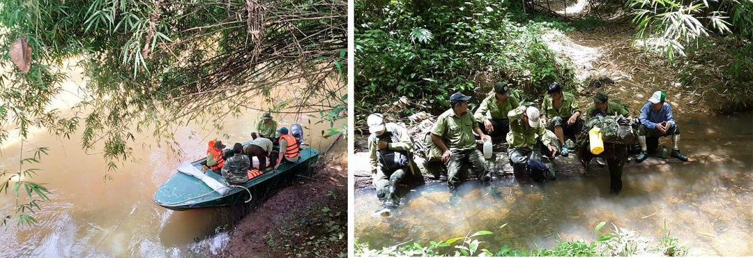 Lực lượng kiểm lâm tại Khu bảo tồn thiên nhiên văn hóa Đồng Nai mỗi tháng về thăm gia đình một lần. Thời gian còn lại của họ là bám trụ ở rừng 24/24 để bảo vệ rừng, đôi khi điện thoại không có sóng, không thể kết nối được với thế giới bên ngoài. Ảnh: N.V.