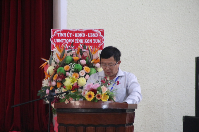 Ông Huỳnh Kim Nhựt, Phó Tổng Giám đốc Tập đoàn Công nghiệp Cao su Việt Nam phát biểu khai mạc Hội thao.