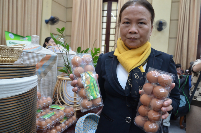 Sản phẩm trứng an toàn của Chương Mỹ tại một cuộc trưng bày. Ảnh: NNVN. 