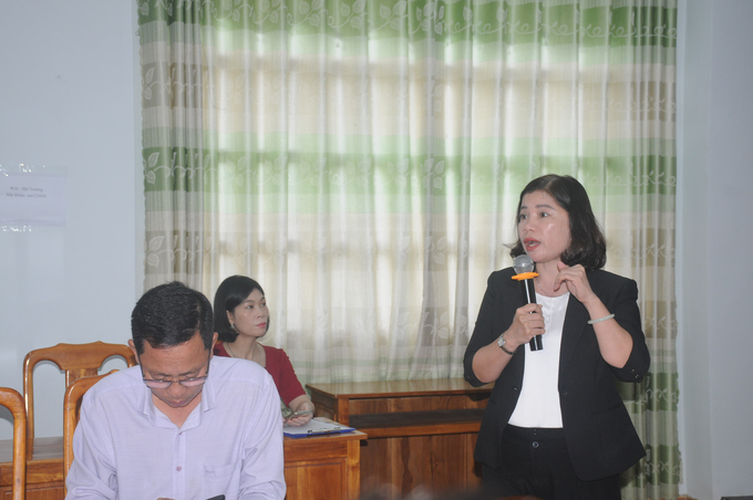 Bà Lê Thị Ánh Tuyết, Phó Giám đốc Sở NN-PTNT Bình Phước thông tin tại hội nghị. Ảnh: Trần Trung.