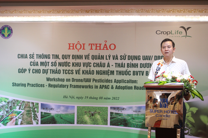 Ông Huỳnh Tấn Đạt, Phó Cục trưởng Cục BVTV phát biểu tại hội thảo. Ảnh: Trung Quân.