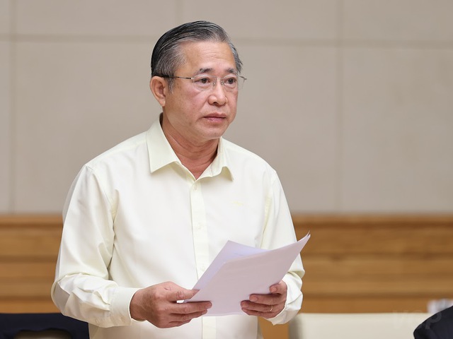 Tổng Giám đốc Trường Hải THACO Phạm Văn Tài chia sẻ về việc phát triển thị trường lao động. Ảnh: VGP/Nhật Bắc.