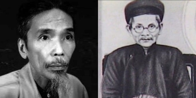 Nhà báo Phan Khôi và Huỳnh Thúc Kháng. Ảnh tư liệu.