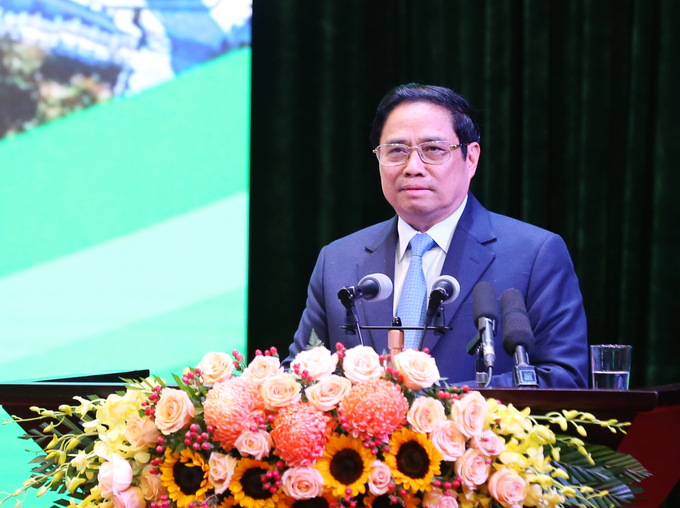 Thủ tướng Chính phủ Phạm Minh Chính phát biểu chỉ đạo tại hội nghị. Ảnh: T.L