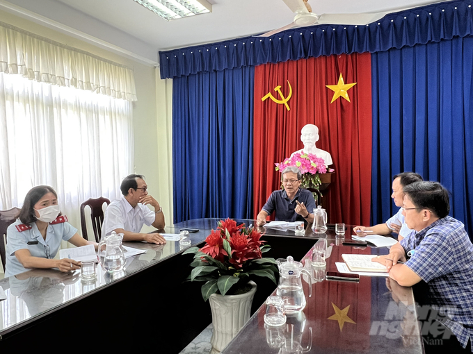 Sở Công thương tỉnh Bạc Liêu làm việc với các doanh nghiệp cung ứng xăng dầu vào ngày 31/8. Ảnh: Trọng Linh.