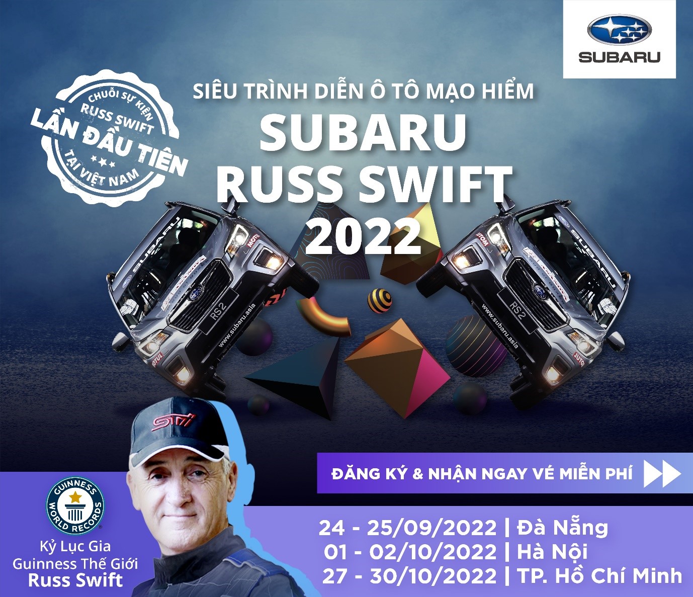 Lịch trình cụ thể của Subaru Russ Swift Stunt Show 2022.