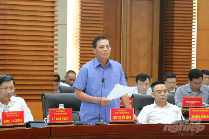 Ông Nguyễn Văn Tùng - Chủ tịch UBND TP Hải Phòng kết luận các nội dung làm việc. Ảnh: Đinh Mười.