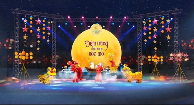 Ngày hội trung thu của Meyhomes Capital Phú Quốc sẽ được tổ chức ngày 9/9 tại Đại lộ An Thới. Trong ảnh là phối cảnh sân khấu chính.