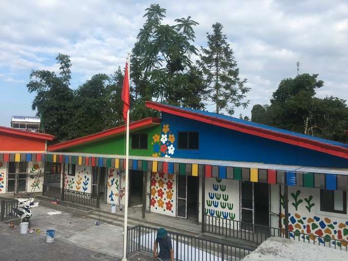 Ngôi trường được xây dựng bằng nhựa tái chế tại thôn Ngải Phóng Chồ, xã Cao Sơn (huyện Mường Khương, Lào Cai). Ảnh: T.L.
