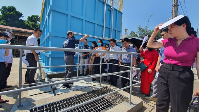 Hệ thống xử lý nước thải đặt tại cảng cá Ngọc Hải. Ảnh: Đinh Mười.
