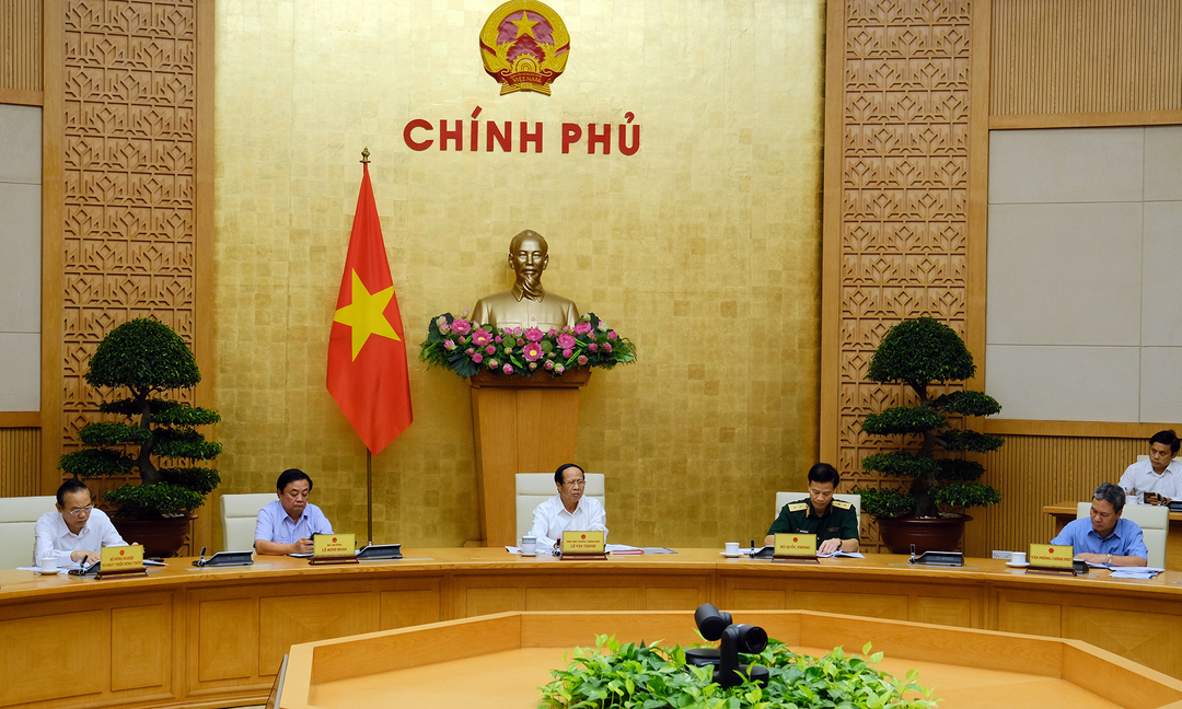 Phó Thủ tướng Lê Văn Thành chủ trì cuộc họp lần thứ 6 của Ban Chỉ đạo Quốc gia về chống IUU. Ảnh: Đức Minh.