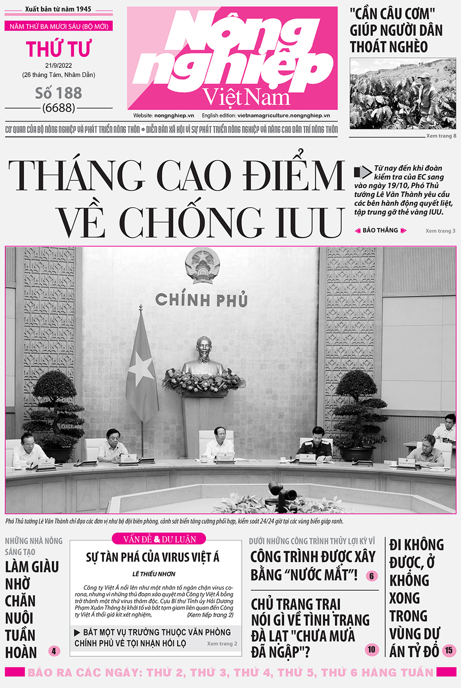 Tin nông nghiệp nổi bật trên số 188, báo Nông nghiệp Việt Nam ngày 21/9/2022
