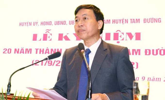 Ông Lê Văn Lương, Phó Bí thư Thường trực Tỉnh ủy Lai Châu phát biểu tại lễ kỷ niệm. Ảnh: T.H